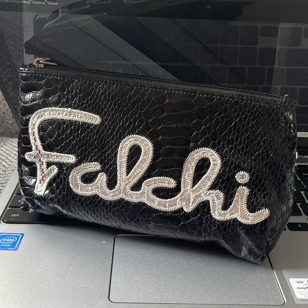 Carlos Falchi Black Snakeskin Cosmetic bags
